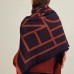 Purple geometric big scarf shawl thickened autumn and winter double-sided dual-use