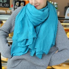 Blue female bib all-match long shawl all-match silk scarf