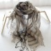 Retro big plaid scarf spring and summer sunscreen tassel thin women