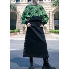 Italian black cotton Tunics Button pockets skirt