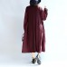 red casual patchwork silk cotton cardigans oversize long sleeve long outwear