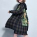 Casual grid prints cotton coats plus size hooded winter thick outfits