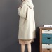 2021 winter Beige woolen coats plus size hooded elegant trench coat