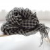 Literary small plaid French sunscreen female shawl tassel