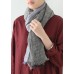 winter gray patchwork color scarf cotton linen women vintage scarves